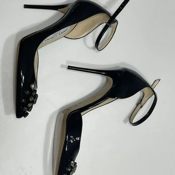 Jimmy Choo Black Crystal Heels - Picture 3 of 5